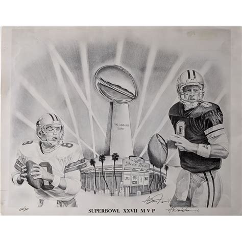 Troy Aikman Super Bowl XXVII MVP Original Artwork