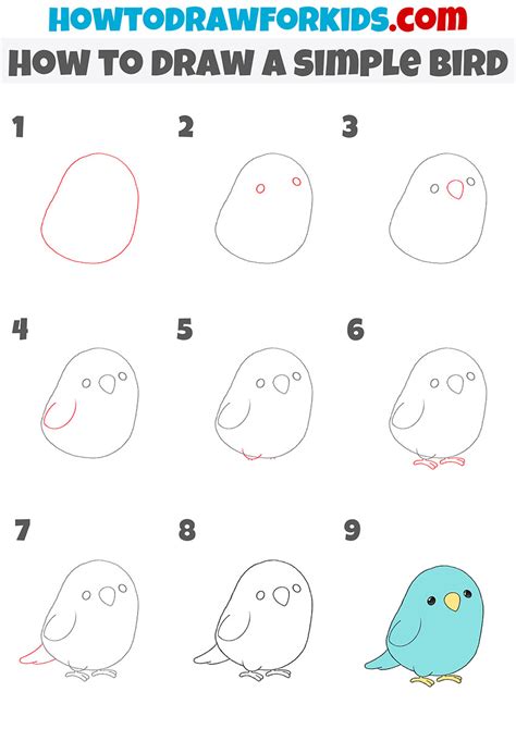 How to Draw a Simple Bird - Easy Drawing Tutorial For Kids