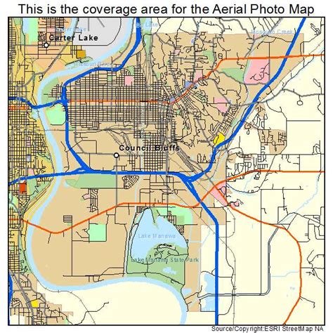 Aerial Photography Map of Council Bluffs, IA Iowa