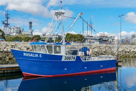 Commercial Fishing Boats Docked in San Diego Harbor. Editorial Image ...