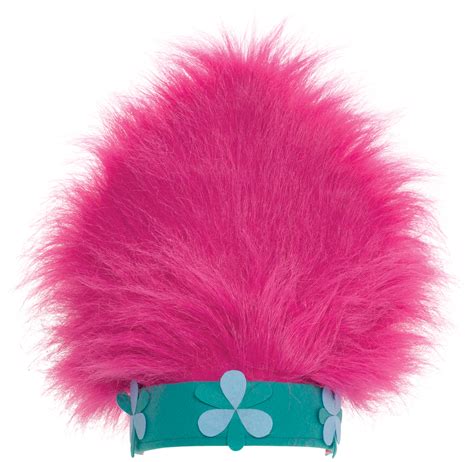 Trolls Poppy Hat with Hair, Pink/Blue, One Size, Wearable Accessory for ...