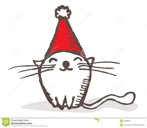 Christmas cat | Christmas drawing, Simple cat drawing, Christmas cats