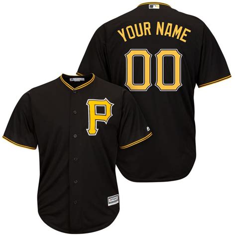 Pittsburgh Pirates Majestic Cool Base Custom Jersey - Black ...