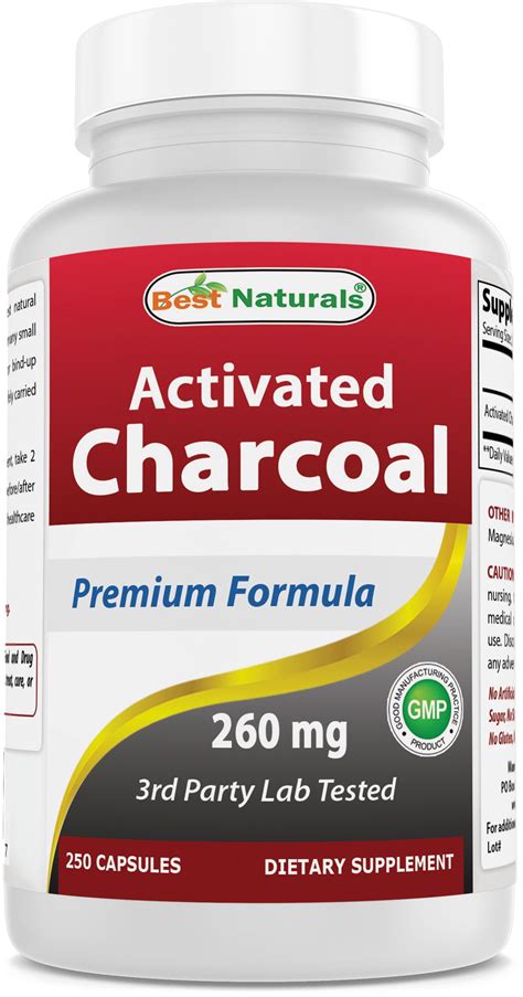 Best Naturals Activated Charcoal 280 mg 250 Capsules - Walmart.com ...