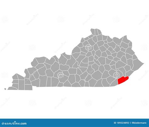 Map of Harlan in Kentucky stock vector. Illustration of location ...