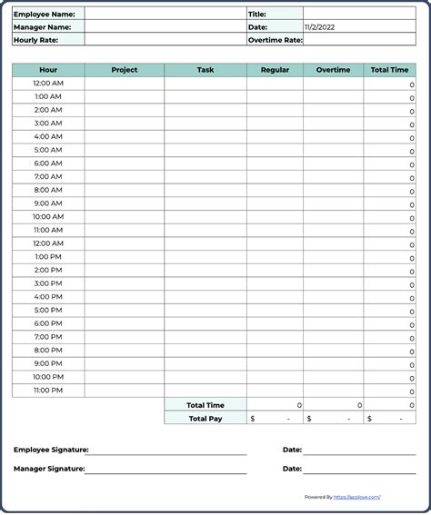 Free Printable Timesheet Templates (Excel, Word, PDF)