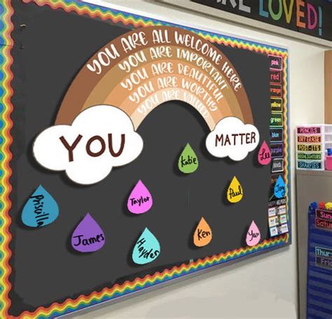 Brown Rainbow Bulletin Board Decor, in This Classroom Decor, Diversity ...