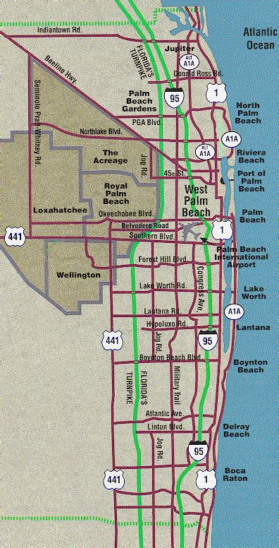 Florida Map West Palm Beach | Beach Map