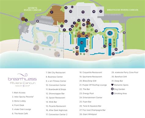 Resort Map | Breathless Riviera Cancun Resort & Spa | Riviera Maya, Mexico