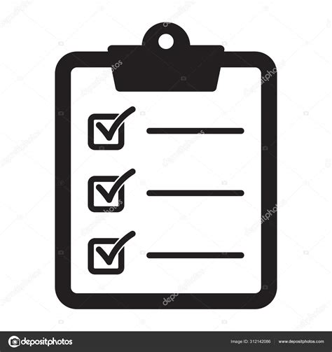 Checklist Icon Flat Style Isolated Background Checklist Sign Symbol Web ...