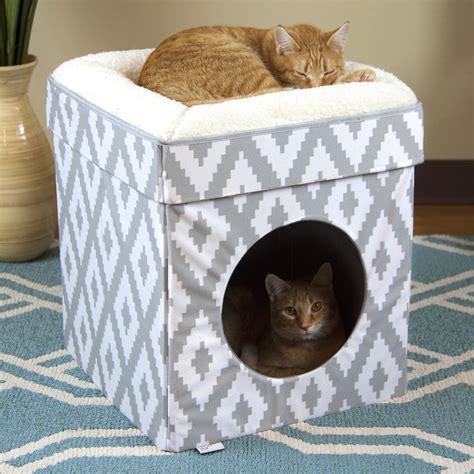 Kitty City Large Cat Bed, Stackable Cat Cube, Indoor Cat Condo and ...