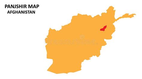 Panjshir State and Regions Map Highlighted on Afghanistan Map Stock ...