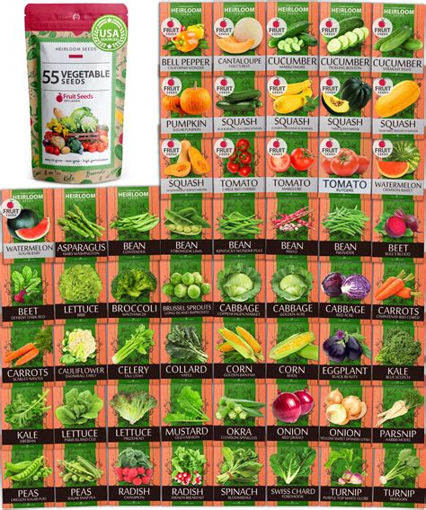 Buy 27,500+ Heirloom Vegetable | Non GMO Garden Seed 55 Variety Pack ...