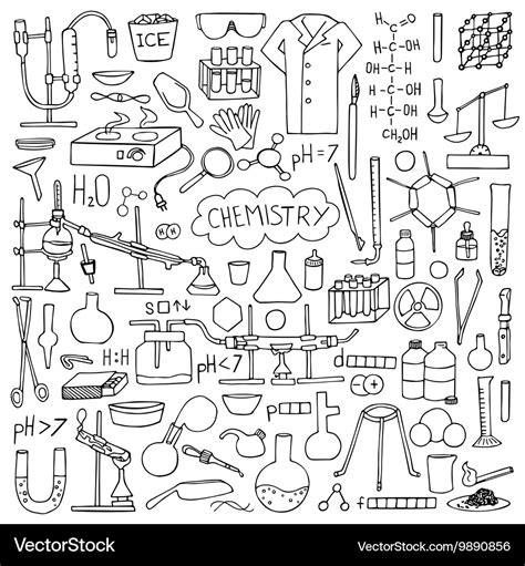 Chemistry doodle set Royalty Free Vector Image