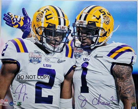 JA'MARR CHASE & JUSTIN JEFFERSON - LSU Autographed Signed 8x10 Reprint ...