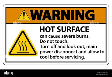 Warning Hot surface sign on white background Stock Vector Image & Art ...