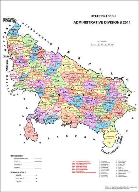 High Resolution Map of Uttar Pradesh [HD] - BragitOff.com