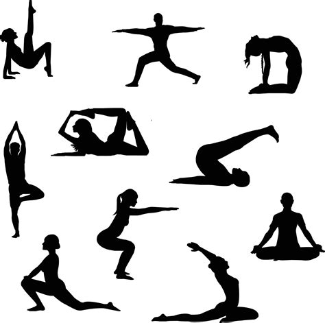 10 Yoga Poses Silhouette free vector 3476392 Vector Art at Vecteezy