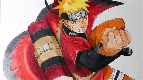 Drawing Naruto Sage Mode - Naruto Shippuden - YouTube