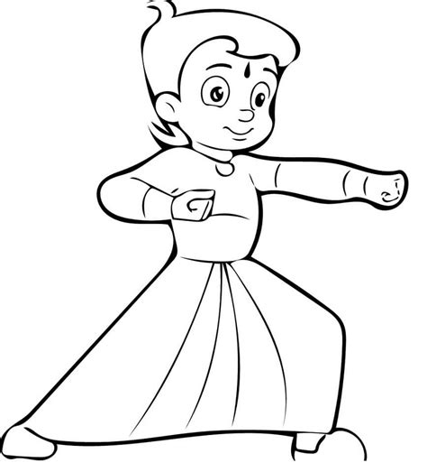 Chhota Bheem Trainning Coloring Page - Free Printable Coloring Pages ...