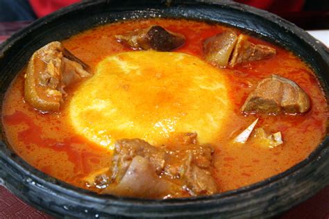 Pepper soup with goat meat and fufu at Papaye Restaurant, … | Flickr