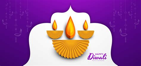 Happy diwali wishes greeting card design with paper cut diya background ...