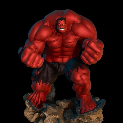 Red Hulk Statue - 3D Print Model by LisaHenniga