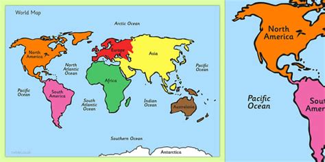 Editable Montessori Colour Coded World Map (teacher made)