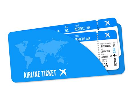 Realistic airline ticket design | Outline Icons ~ Creative Market