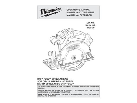 MILWAUKEE M18 FUEL 2730-20 OPERATOR'S MANUAL Pdf Download | ManualsLib