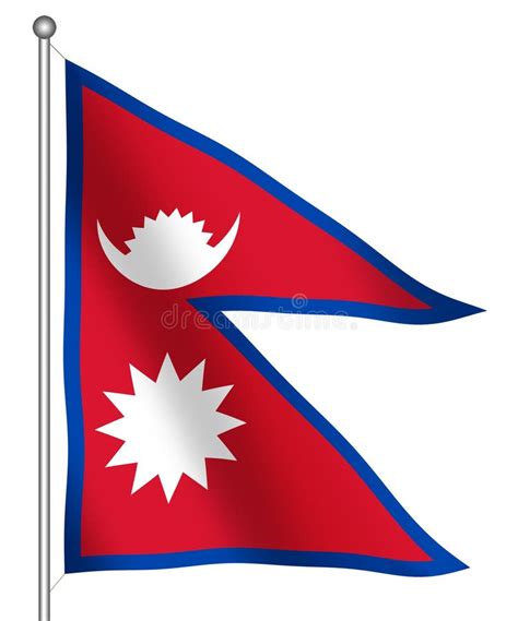 Flag of Nepal Waving stock illustration. Illustration of mountain - 1221911