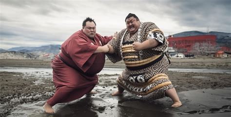 Premium AI Image | sumo wrestling in iceland hd wallpaper