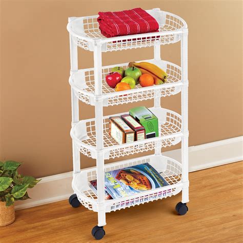 White 4-Tier Versatile Storage Organizer Cart | Collections Etc.