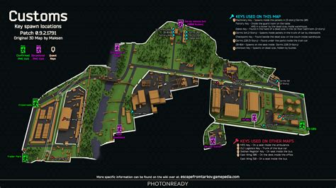 Customs Key Map - All current spawn locations as of Patch 0.9 : r ...