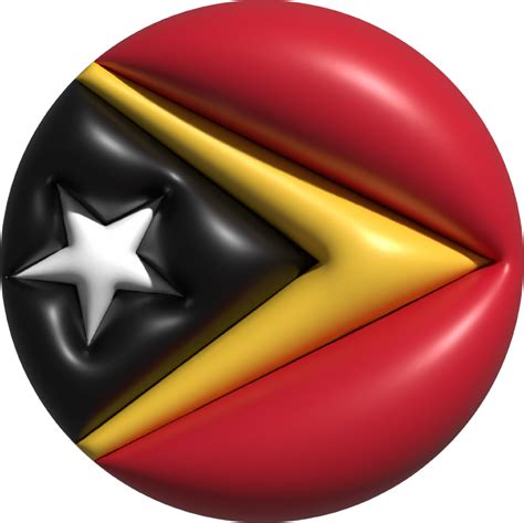 Timor Leste flag circle 3D. 22501509 PNG