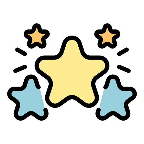 Five star rating icon color outline vector 19193606 Vector Art at Vecteezy