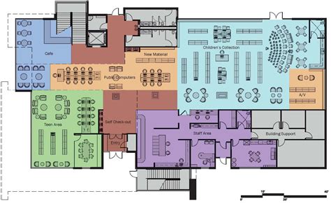 Modern Library Floor Plan - The Floors