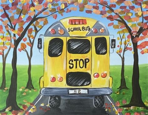 Bus Painting - Step By Step Acrylic Tutorial Online For Beginners