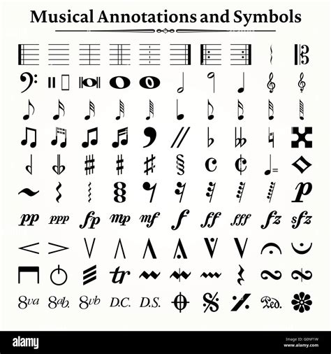 Elements of musical symbols, icons and annotations Stock Vector Art ...