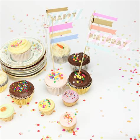 Happy Birthday Cake Flags By Postbox Party | notonthehighstreet.com