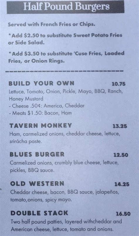 The Village Tavern Menu, Marcellus, NY