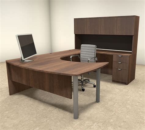 5pc U Shaped Modern Contemporary Executive Office Desk Set, #OF-CON-U24 ...