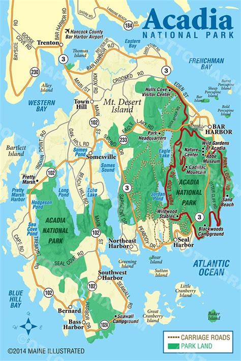 a map of the acadia national park