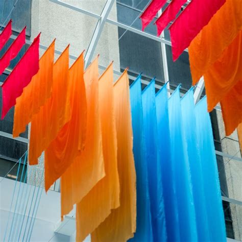 Hanging fabric art installation | Fabric installation, Ceiling art ...