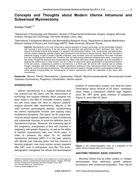 (PDF) Concepts and Thoughts about Modern Uterine Intramural and ...