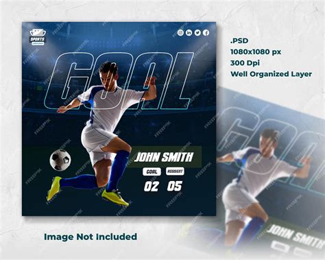 Premium PSD | Football goal celebration post template