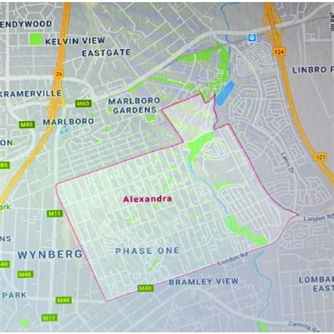 Map of Alexandra in the City of Johannesburg [40]. | Download ...