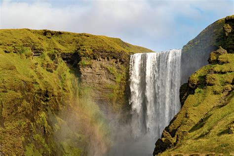 Skogafoss Waterfall with Rainbow Mist Photograph by Sena Marie - Fine ...