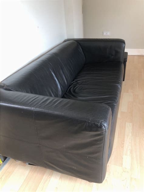 Ikea Black Faux Leather sofa Bed | Faux leather sofa, Leather sofa bed ...