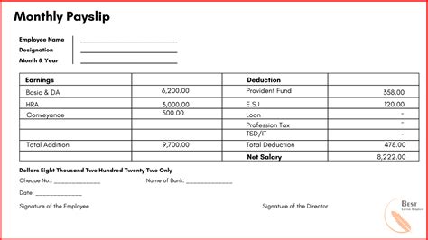 Printable Payslip Template